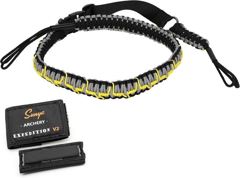 Sunya Paracord Compound Bow Sling with V2 Upgraded Magnetic Connection System. Lightweight Hands Free Shoulder Carrying Sling for Bow Hunting, Field Archery and 3D - Image 2